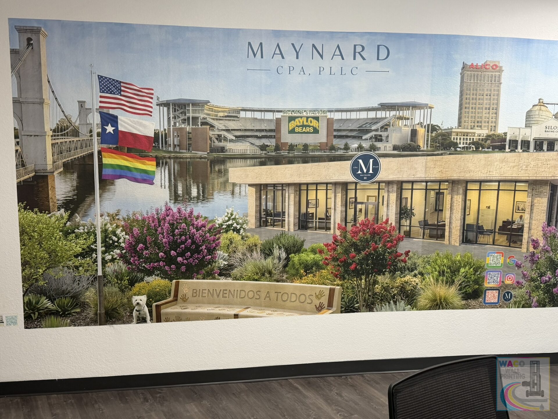 Mural detail — Waco landmarks