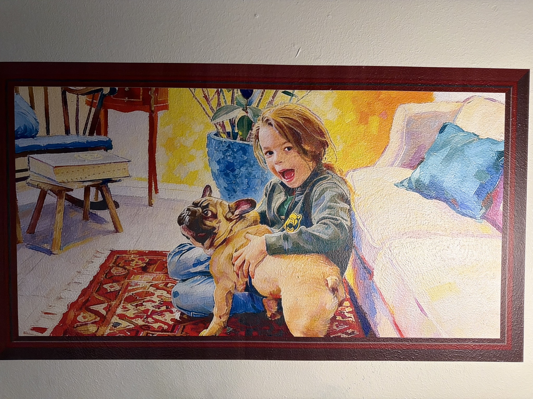 Residential wall print — finished watercolor installation